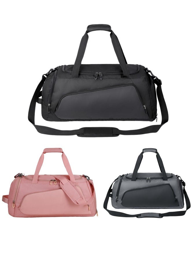 Hanayo Shoulder Bag Gym Bag for Women & Men Travel Duffel Bag with Shoe Compartment & Wet Pocket Waterproof Carry On Weekender for Sports Yoga Gym (Black)  - Image 4