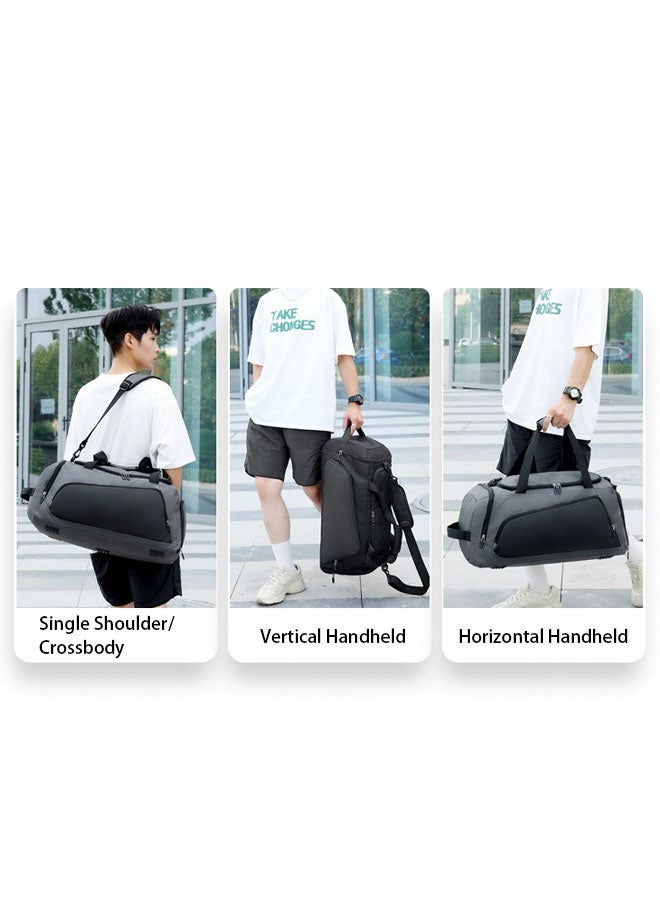Hanayo Shoulder Bag Gym Bag for Women & Men Travel Duffel Bag with Shoe Compartment & Wet Pocket Waterproof Carry On Weekender for Sports Yoga Gym (Black)  - Image 3