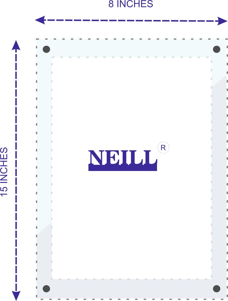NEILL Acrylic Sandwich Display Sheet Board (Pack of 1Pc) .for Ads/Posters/Pictures/Information/Illustration/Hospitality/Home decor, Size - (8" x15inch) Transparent, Rectangular, Wall Mount - Image 5