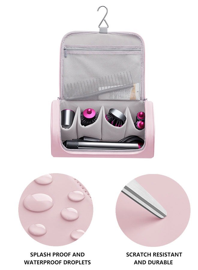 وهاواي Travel Case Compatible with  Airwrap & Curling Iron, Portable Storage Bag with Hanging Hook for Hair Curler and Hair Dryer Accessories Pink - Image 2