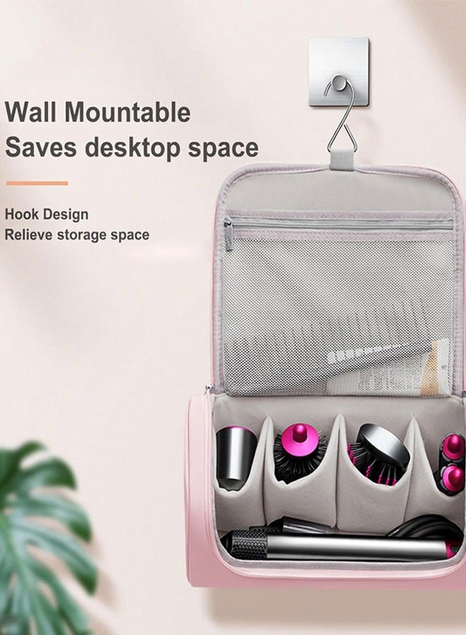 وهاواي Travel Case Compatible with  Airwrap & Curling Iron, Portable Storage Bag with Hanging Hook for Hair Curler and Hair Dryer Accessories Pink - Image 5