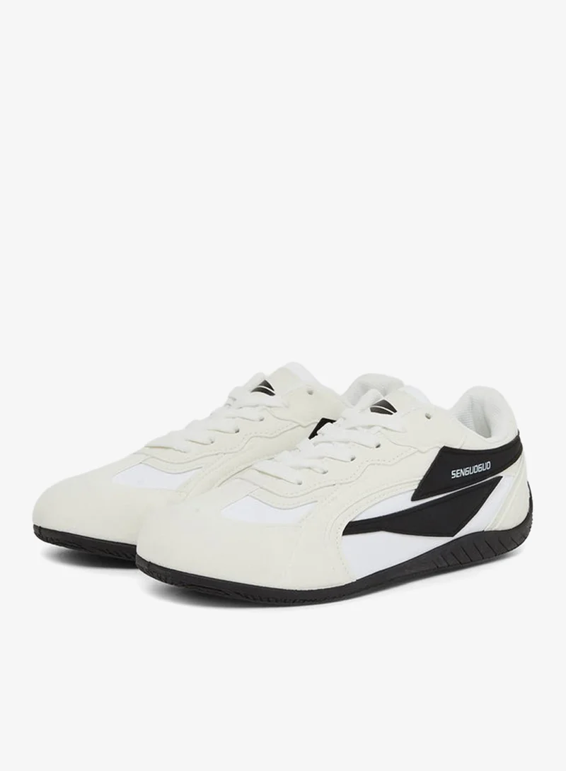 Styli  White Retro Lace Up Sneakers for Women | Best Price UAE