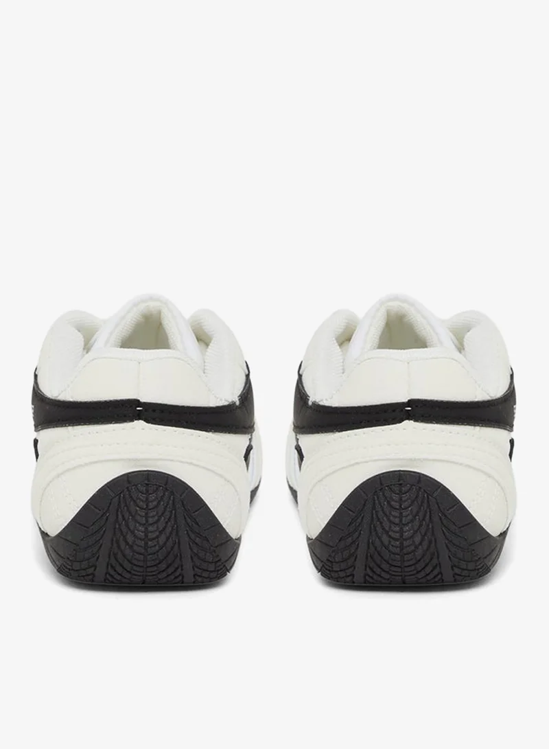 Styli  White Retro Lace Up Sneakers for Women | Best Price UAE