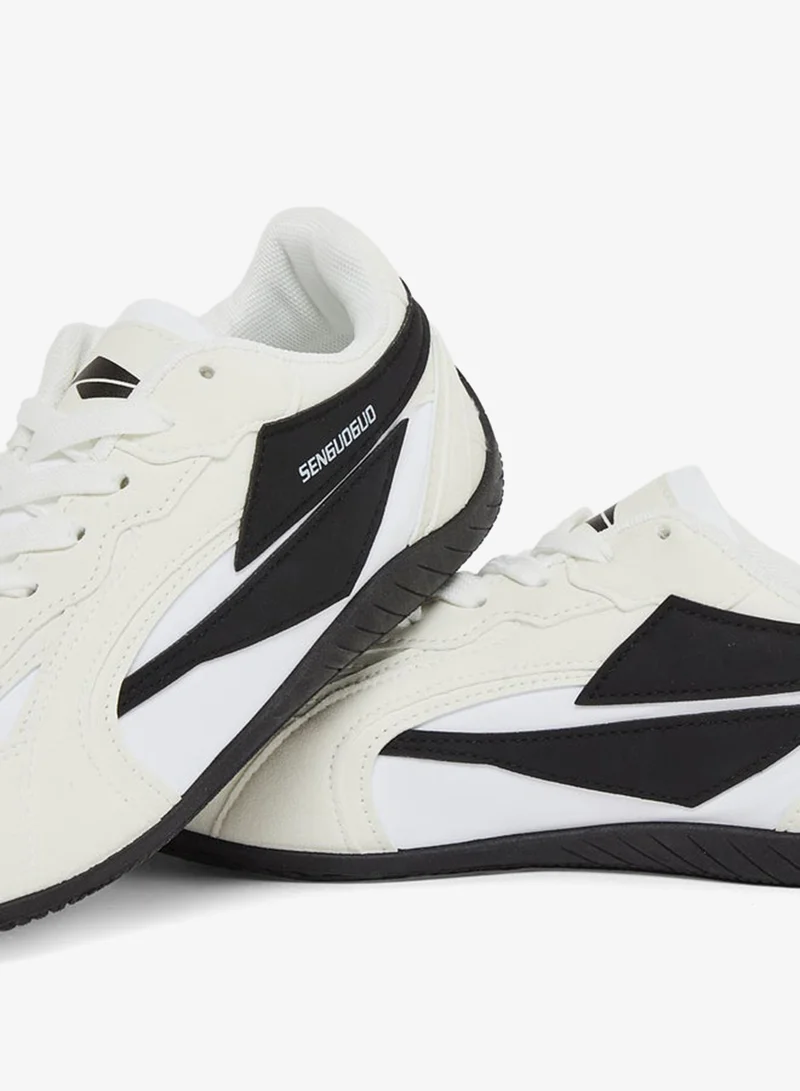 Styli  White Retro Lace Up Sneakers for Women | Best Price UAE