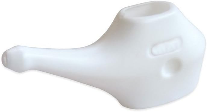 WHOLELIFEOBJECTS وعاء نيتى من البورسلين والبلاستيك مقاوم للتسرب سعة 230 مل سيراميك و 150 مل بلاستيك مع قبضة مريحة مع 10 أكياس ملح نيتى علاج طبيعي للاحتقان الأنفي أبيض - Image 5