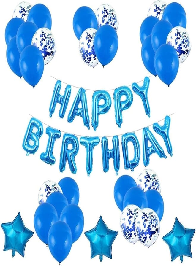 Secret Inflated Happy Birthday Alphabet Banners Balloons (Blue)