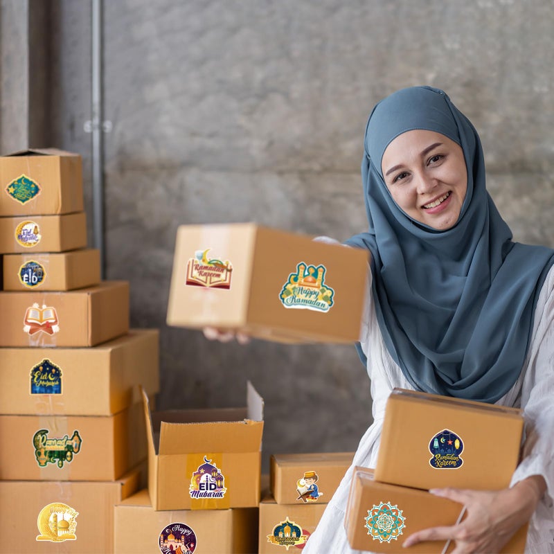 HOWAF 200pcs Eid Mubarak Foam Stickers Ramadan Foam Self-Adhesive Stickers for Eid Holiday DIY Crafts Stickers, Ramadan Kareem Foam Decals Eid Moon Star Stickers Islamic Water Bottles Stickers - Image 5