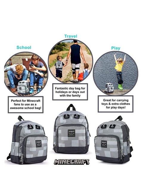 Zaino Minecraft Teen Multi Character - 40x30x14cm, Nero/Verde, Scomparto Laptop, Tasche Esterne - Foto 4