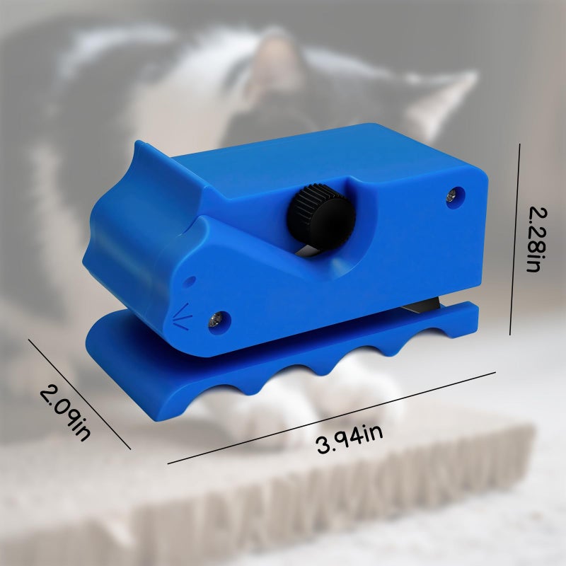 Holyenten Upgraded Cardboard Cutter for Cat Scratchers DIY, Handheld Cardboard Cutting Tool W/ 10 Blades for Making Cat Scratching Board & Bed (Blue) - Image 2
