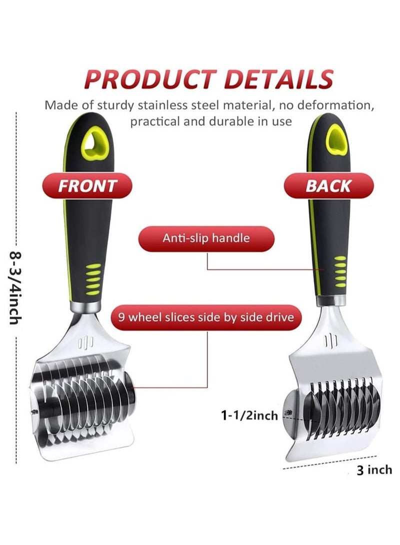 ماسكابوني قطاعة المعكرونة، بكرة شبكية من الفولاذ المقاوم للصدأ، قطاعة العجين، صانعة المعكرونة السباغيتي، قطاعة العجين اليدوية، آلة ضغط المعكرونة، بكرة قطاعة المعكرونة لأدوات الطبخ في المطبخ - Image 3