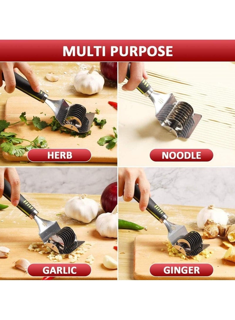 ماسكابوني قطاعة المعكرونة، بكرة شبكية من الفولاذ المقاوم للصدأ، قطاعة العجين، صانعة المعكرونة السباغيتي، قطاعة العجين اليدوية، آلة ضغط المعكرونة، بكرة قطاعة المعكرونة لأدوات الطبخ في المطبخ - Image 2