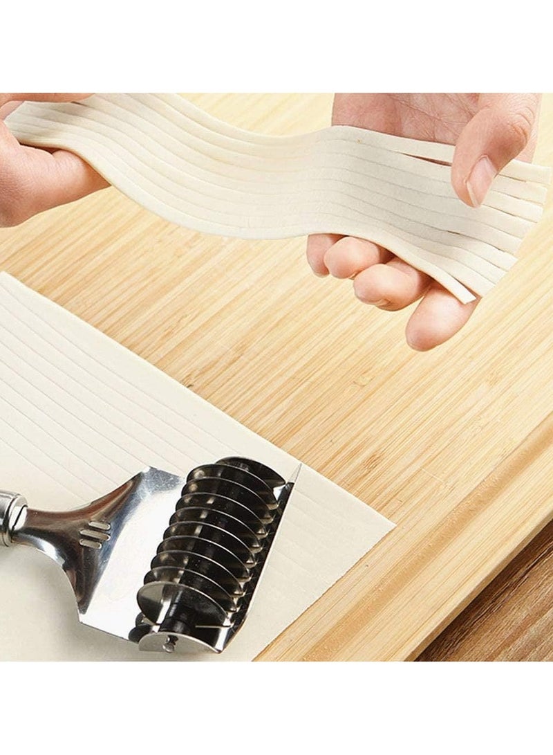 ماسكابوني قطاعة المعكرونة، بكرة شبكية من الفولاذ المقاوم للصدأ، قطاعة العجين، صانعة المعكرونة السباغيتي، قطاعة العجين اليدوية، آلة ضغط المعكرونة، بكرة قطاعة المعكرونة لأدوات الطبخ في المطبخ - Image 4