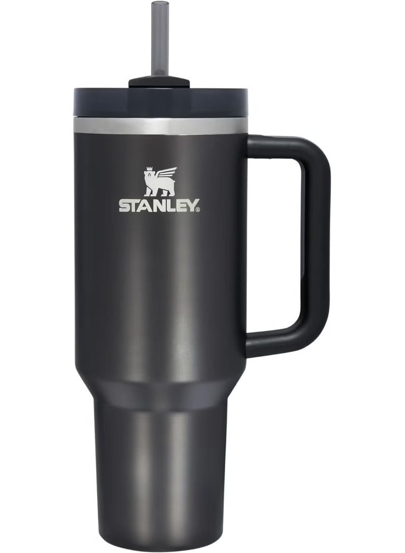 Stanley H2.0 FlowState Stainless Steel Vacuum Insulated Tumbler with Lid and Straw for Water, Iced Tea or Coffee, Smoothie and More, Black Glow, 40 oz - Image 1