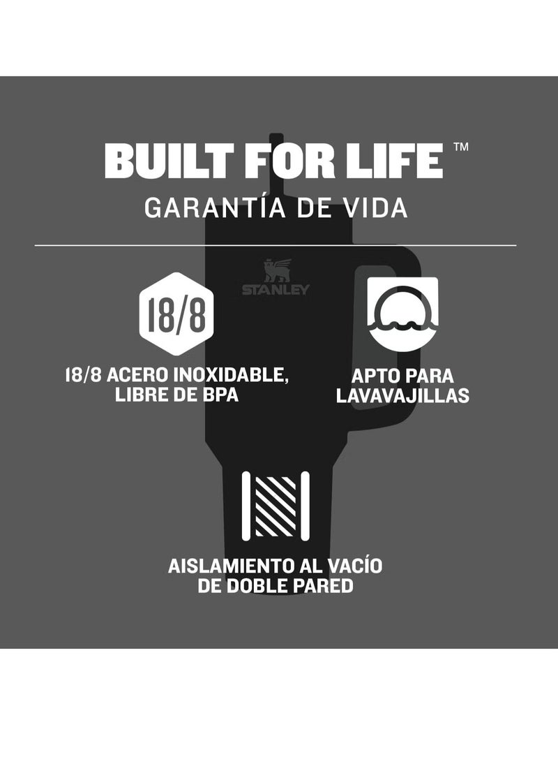 Stanley H2.0 FlowState Stainless Steel Vacuum Insulated Tumbler with Lid and Straw for Water, Iced Tea or Coffee, Smoothie and More, Black Glow, 40 oz - Image 2