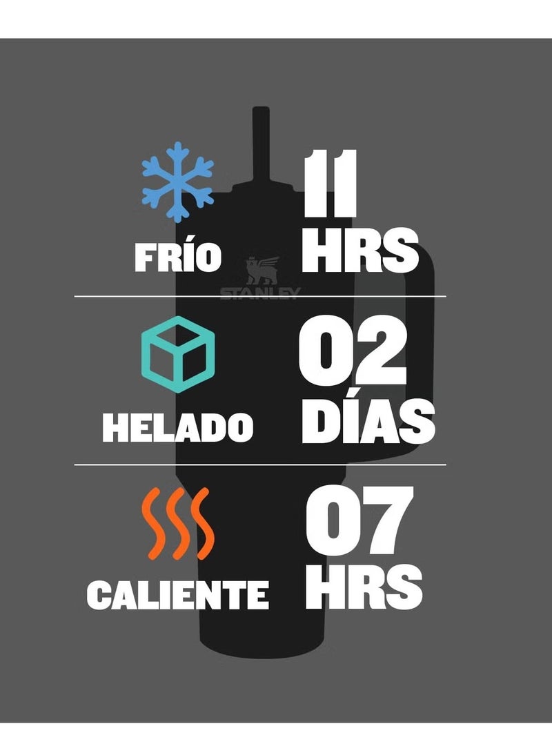 Stanley H2.0 FlowState Stainless Steel Vacuum Insulated Tumbler with Lid and Straw for Water, Iced Tea or Coffee, Smoothie and More, Black Glow, 40 oz - Image 3