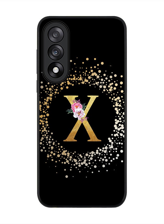 Stylizedd For OnePlus Nord 5 / Ace 5 Ultra Case,Slim fit Camera Protection, Shockproof Thin Phone cover  - Custom Monogram Floral - X ( Black )