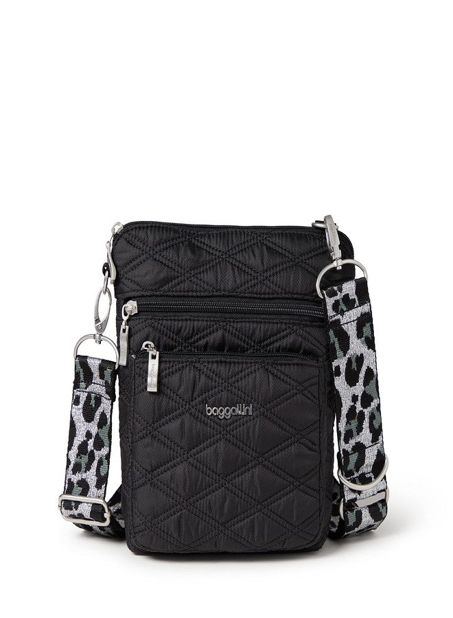 Baggallini womens Wide Strap, Silver Metallic Cheetah, One Size US - Image 2