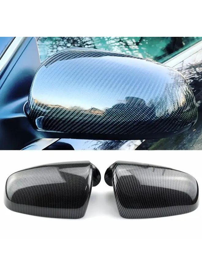 Exterior Mirror Housing Rearview Mirror Cover Carbon Pattern Black Protective Trim Suitable For Audi A4 B6 B7 A6 C6 S4 2003 2007 Scratch Resistant Car Styling Accessory - Image 1