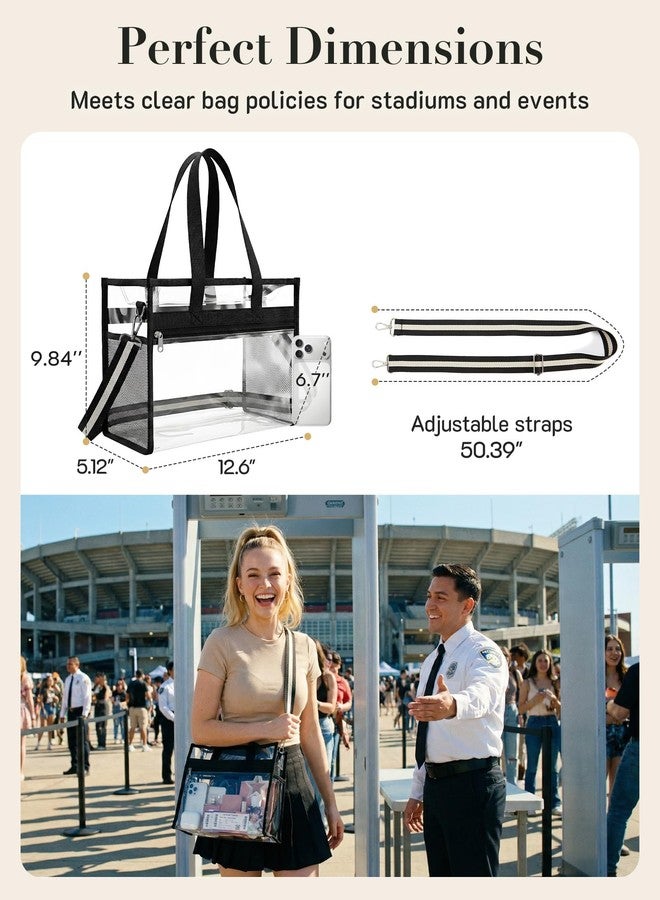 Missnine Clear Bag for Stadium Events, 12x6x12 Approved Clear Tote Bag for Women - Image 2