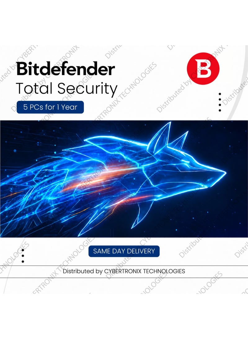 Bitdefender Total Security (5 أجهزة لمدة عام) رمز عن طريق البريد الإلكتروني في ساعة واحدة - العملاء الجدد فقط