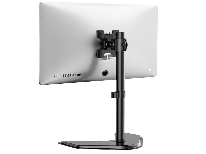 WALI Single Monitor Stand up to 32 Inch Screens, Freestanding Single Monitors Arm Desk Mount, Universal VESA Monitor Mount 75x75/100x100mm, Adjustable Height and Angle (MF001), Black - Image 1