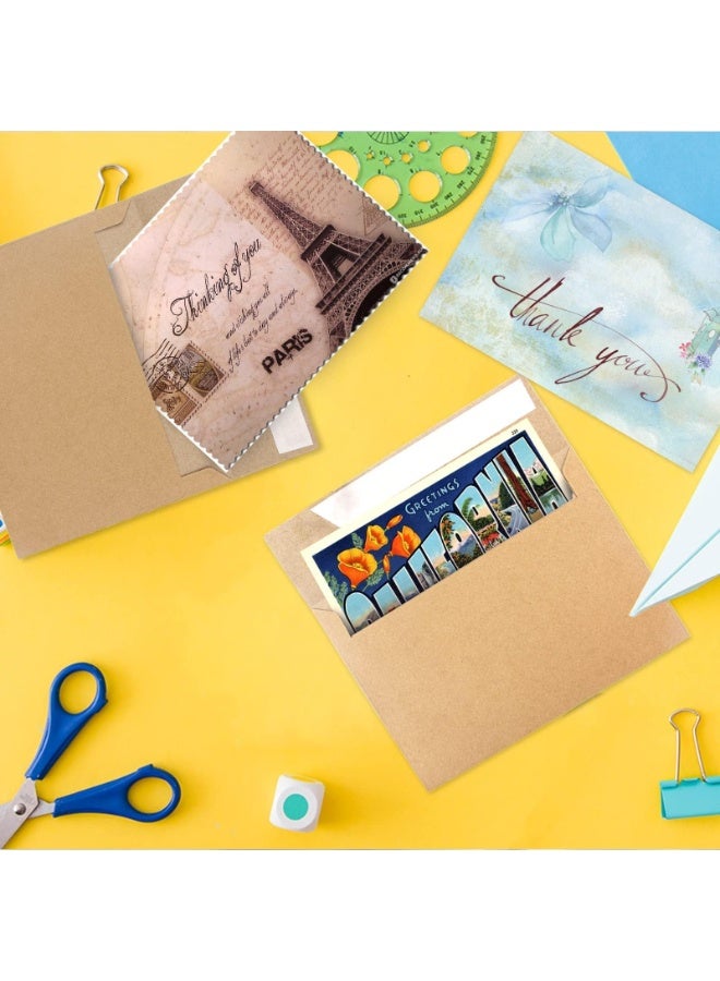 كيلا أظرف للدعوات، عبوة من 50 ظرفًا مقاس A7، أظرف كرافت مقاس 5×7 بوصات، أظرف بطاقات هدايا شخصية للدعوات، حفلات استقبال المولود، حفلات أعياد الميلاد، حفلات الزفاف، أظرف كرافت بني - Image 2