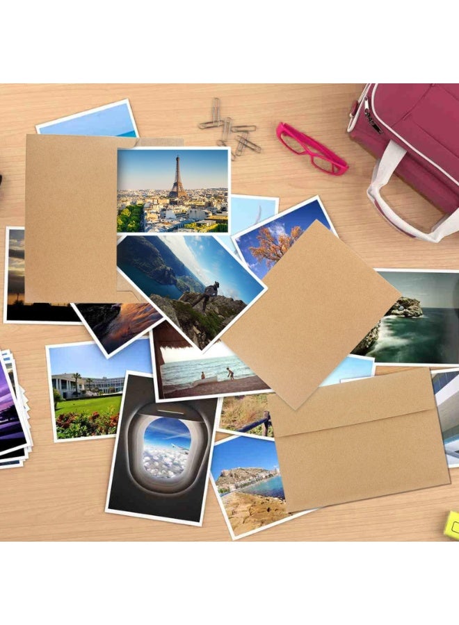 كيلا أظرف للدعوات، عبوة من 50 ظرفًا مقاس A7، أظرف كرافت مقاس 5×7 بوصات، أظرف بطاقات هدايا شخصية للدعوات، حفلات استقبال المولود، حفلات أعياد الميلاد، حفلات الزفاف، أظرف كرافت بني - Image 3