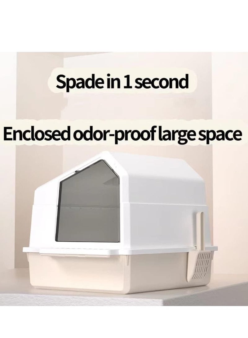 Cool Baby Cat litter box fully enclosed, cat toilet with door, large cat litter pan cat potty with cat litter scoop anti-splash kitten house, litter boxes pet supplies. - Image 2