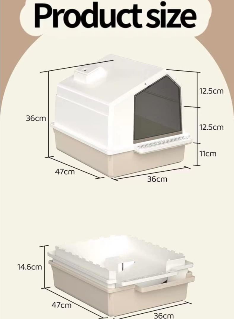 Cool Baby Cat litter box fully enclosed, cat toilet with door, large cat litter pan cat potty with cat litter scoop anti-splash kitten house, litter boxes pet supplies. - Image 3