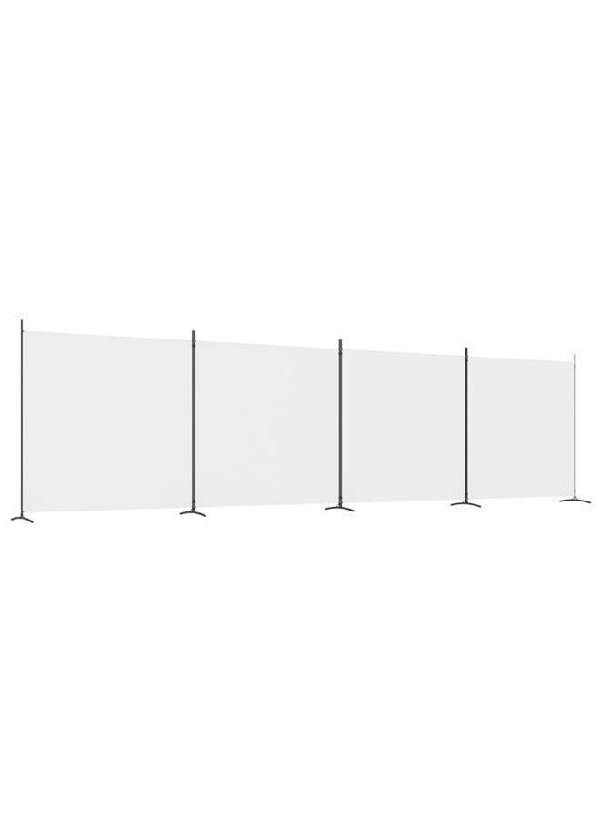 vidaxl 4-Panel Room Divider White 698x180 cm Fabric 350282 - Image 1