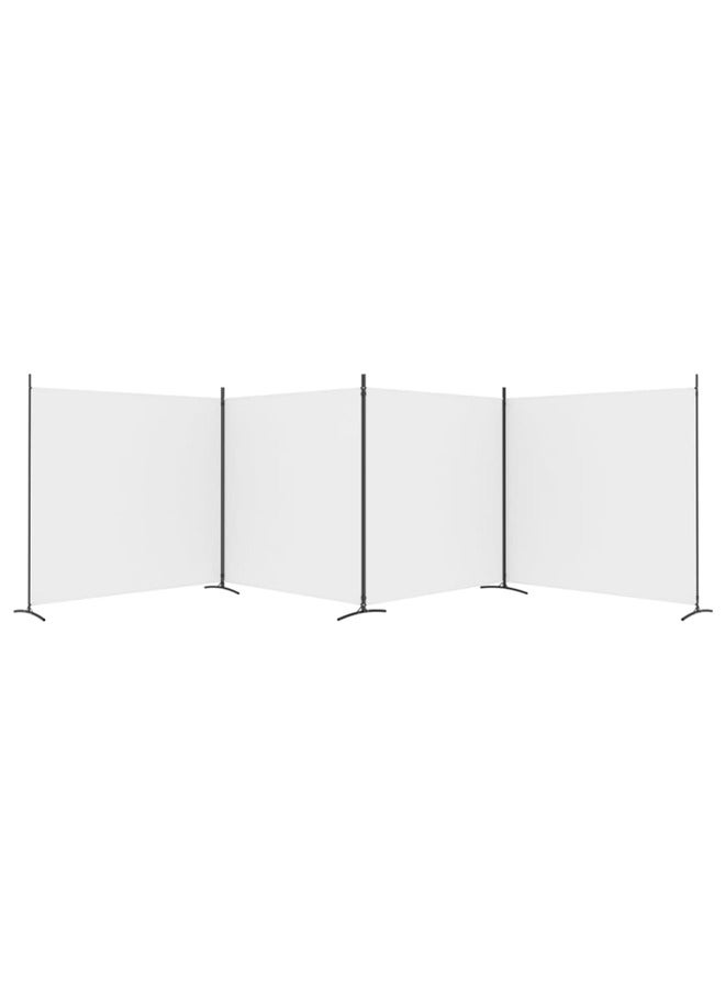 vidaxl 4-Panel Room Divider White 698x180 cm Fabric 350282 - Image 2