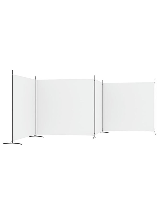 vidaxl 4-Panel Room Divider White 698x180 cm Fabric 350282 - Image 3