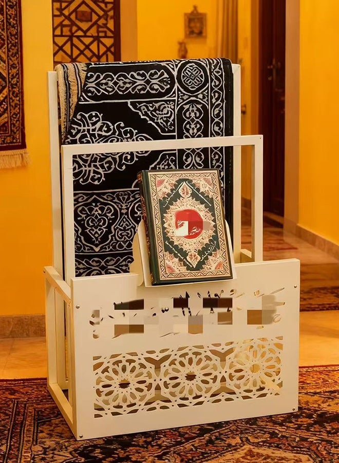 JCB CHIC Prayer Mat Stand Holder With Quran Holder,Corner Elegant Organizer For At Home Or Office Living Room,Ideal Gift for Eid Ramadan and Muslim Home Decor - Image 1