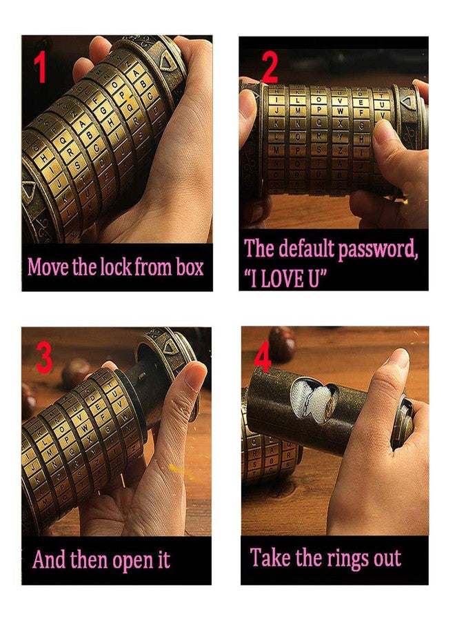 Optimal Shop Da Vinci Code Mini Cryptex Valentine's Day Interesting Creative Romantic Birthday Gifts for Her - Image 5