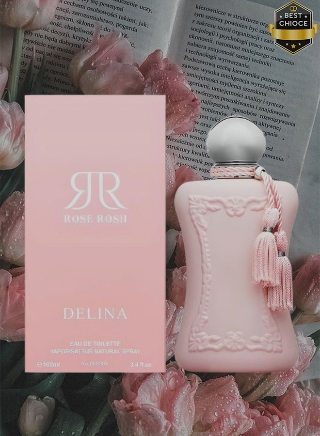 Genie Collection 2 Pieces Rose Rosh Delina Perfume 100ml EDT - Image 2