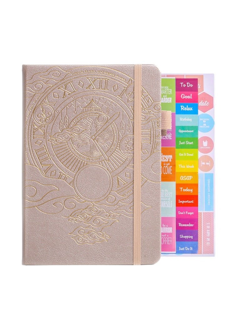 Arabest - A5 Hardcover Weekly And Monthly Life Plan Organizer Notebook With 3 Beautiful Stickers For Daily Productivity, Time Management And Achieving Goals Helps Keep Track Of The Important Things In Life - Image 1