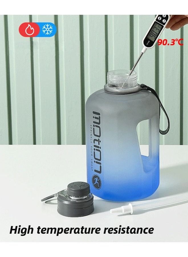 MOTION - 2 Liter Sports Water Bottle With Straw Large Capacity Fitness With Scale Gradient Kettle Outdoor Plastic Portable Water Bottle - Image 1