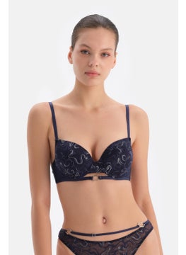 dagi Navy Blue Accessory Detailed Non-Padded Lace Bra  - Image 1