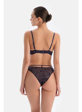 dagi Navy Blue Accessory Detailed Non-Padded Lace Bra  - Image 2