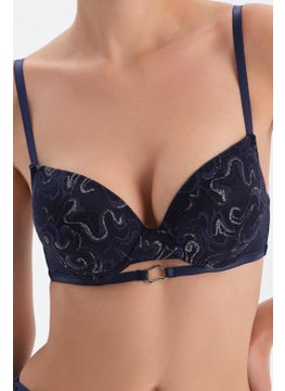 dagi Navy Blue Accessory Detailed Non-Padded Lace Bra  - Image 4