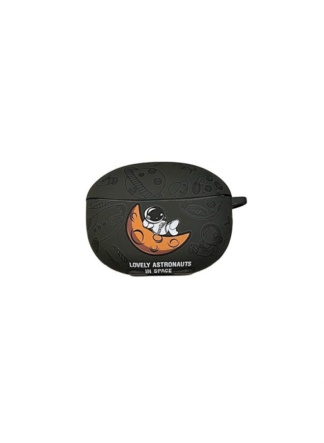 Generic - Applicable VIVO TWS3Pro/3E Wireless Bluetooth Headset Protective Case Cartoon Soft Case TWS4 Headset Case-Color:Silicone Soft Shell-black Crescent-Model:Vivo Tws 4 (protective Case) - Image 1
