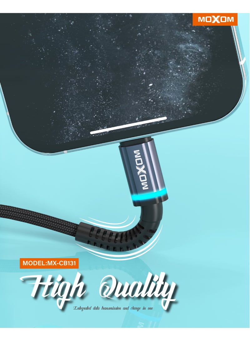 MOXOM CB131 Type-C USB 1 Meter Cable Black - Image 3