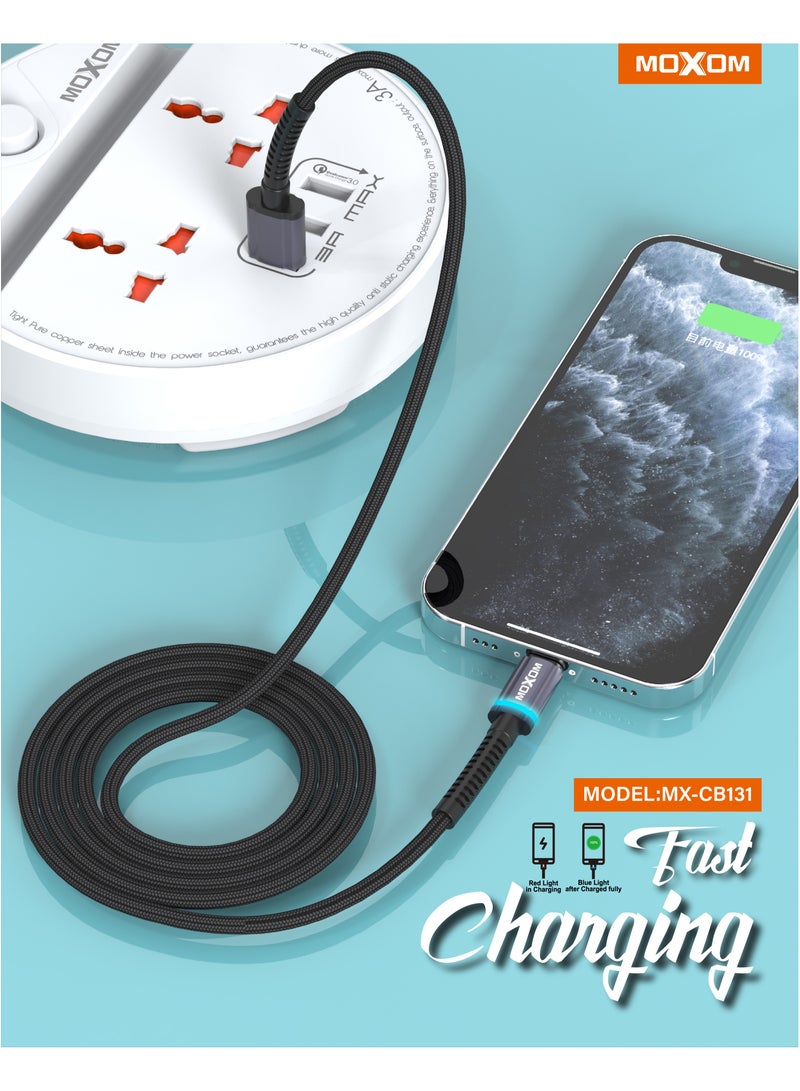 MOXOM CB131 Type-C USB 1 Meter Cable Black - Image 5