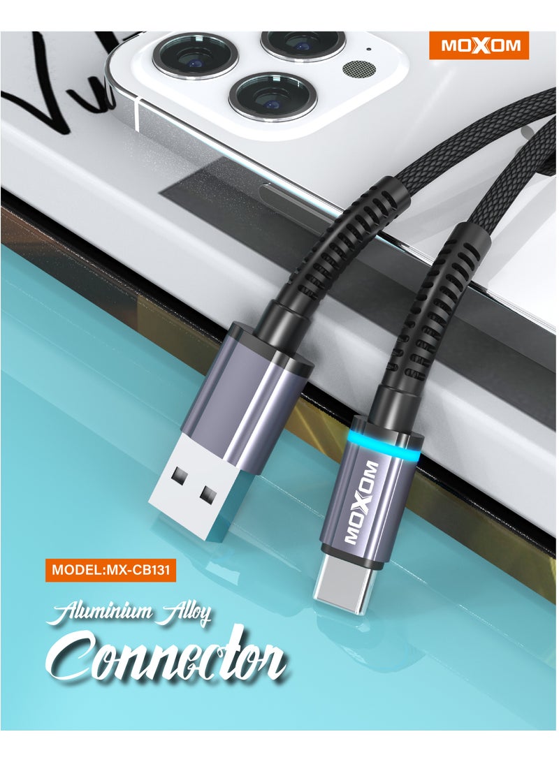 MOXOM CB131 Type-C USB 1 Meter Cable Black - Image 4