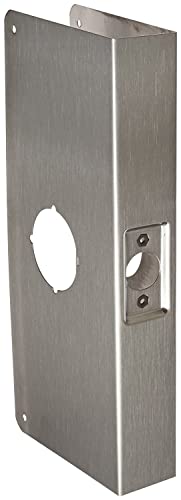 DonJo 12CWS Stainless Steel WrapAround Plate 518 x 12 For Cylinder Door Lock with 218 Hole 234 Backset Satin Stainless Steel Finish