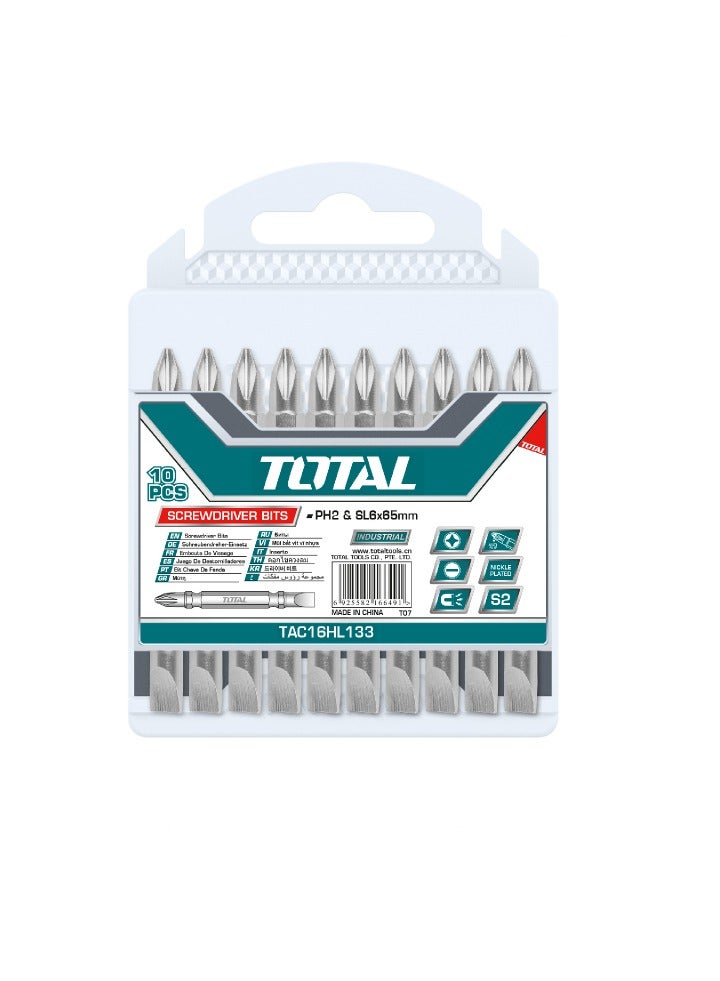 TOTAL 10-Piece One-Stop Tools Station Screwdriver Set Silver