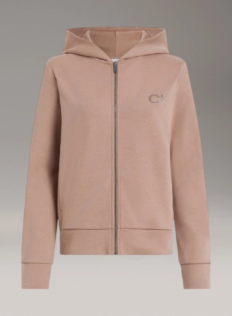 CALVIN KLEIN Regular Fit Satin Zip Hoodie - Image 5