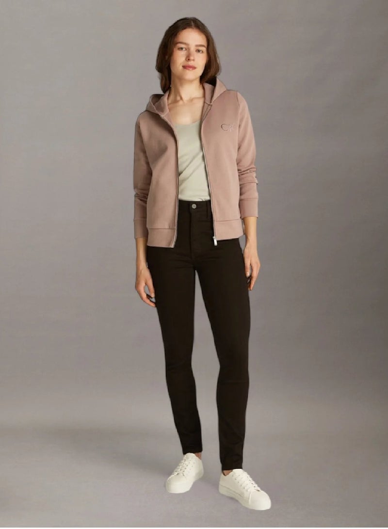 CALVIN KLEIN Regular Fit Satin Zip Hoodie - Image 4