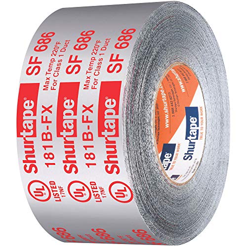 Shurtape شريط شورتاب SF 686 UL شيرماستيك من البوتيل الفضي للداخل والخارج، مدرج/مطبوع 181B-FX، 3" × 33.3 ياردة، لفة واحدة (111163) - Image 2