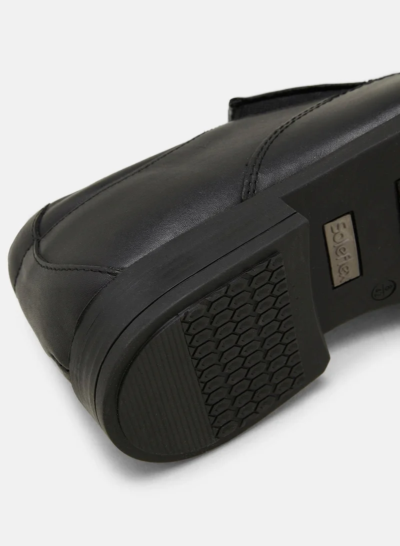 ماتلان أحذية سوليفلكس جلد طبيعي أسود مئزر